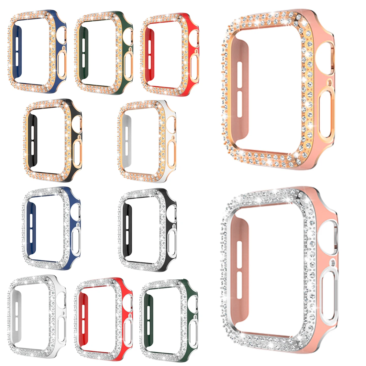 Case for Apple Watch 44mm 40mm 42mm 38mm, Bling Hard PC Double Row Crystal Diamond Plated Cover Shockproof Bumper Protective
Case for Apple Watch 44mm 40mm 42mm 38mm, Bling Hard PC Double Row Crystal Diamond Plated Cover Shockproof Bumper Protective