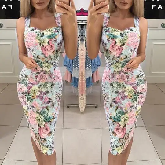 2020 Fashion Women Sexy Deep V-Neck Bohemia Knee-Length Dress Printed Sling Slim Sexy Casual Elegant Sheath Slim Dress S-XXL
2020 Fashion Women Sexy Deep V-Neck Bohemia Knee-Length Dress Printed Sling Slim Sexy Casual Elegant Sheath Slim Dress S-XXL