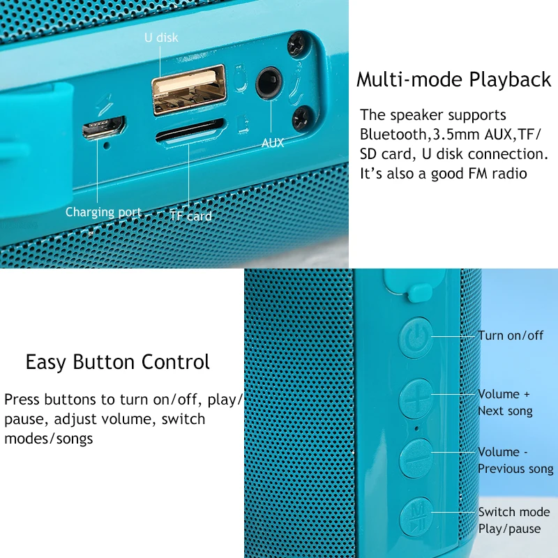 Portable Bluetooth Speakers Wireless Bass Column Outdoor USB Computer Speaker TWS Support AUX TF FM Radio Subwoofer Soundbar
Portable Bluetooth Speakers Wireless Bass Column Outdoor USB Computer Speaker TWS Support AUX TF FM Radio Subwoofer Soundbar