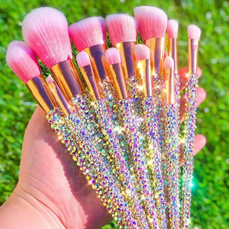 Diamond inlaid cosmetic brush 12 beauty tools set sticky gem cosmetic tools set full diamond Loose Powder Brush Cosmetic Brush
Diamond inlaid cosmetic brush 12 beauty tools set sticky gem cosmetic tools set full diamond Loose Powder Brush Cosmetic Brush
