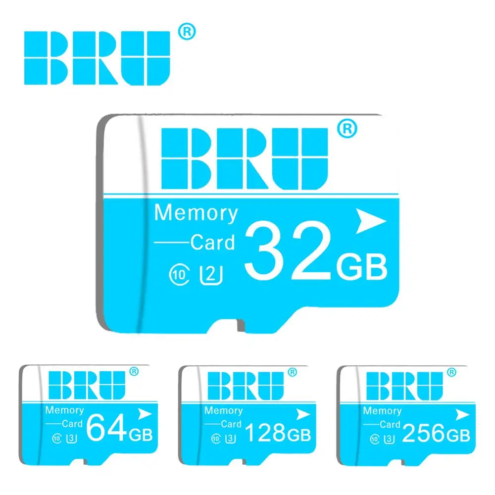 Карта micro sd BRU 16 ГБ 32 64 128 256 карта для автомобильного регистратора оригинальная