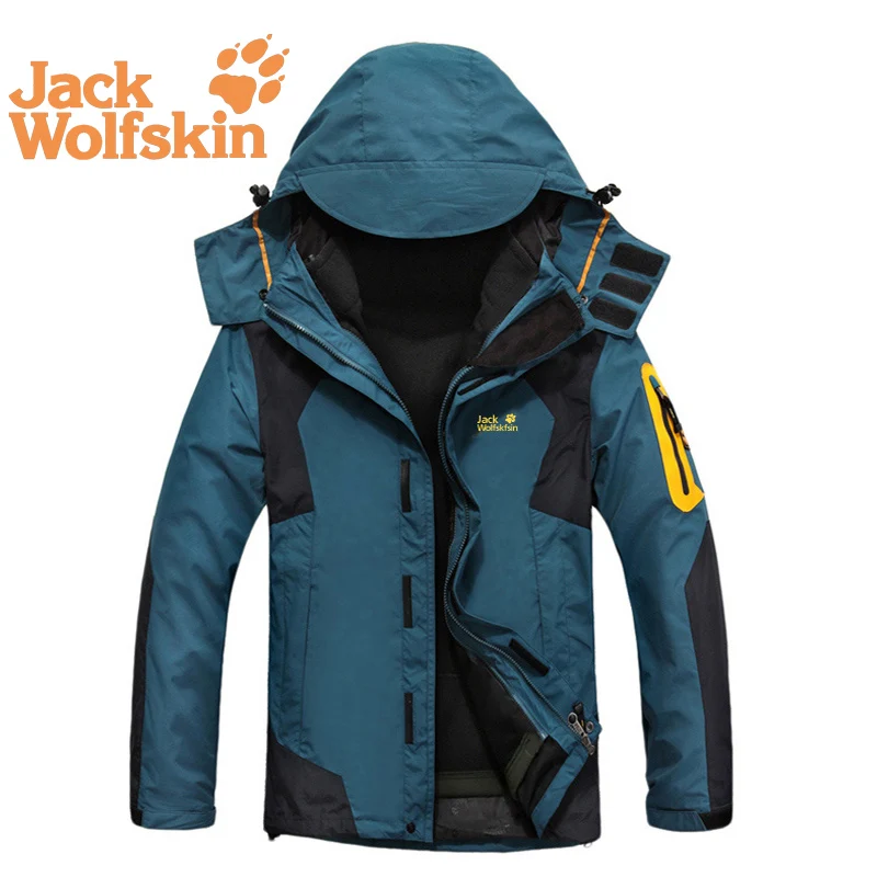 

Jack Wolfskin Outdoor Jacket two-piece suit for men women 3 in 1 waterproof windproof velvet Thickened Winter Coat Warm Climb