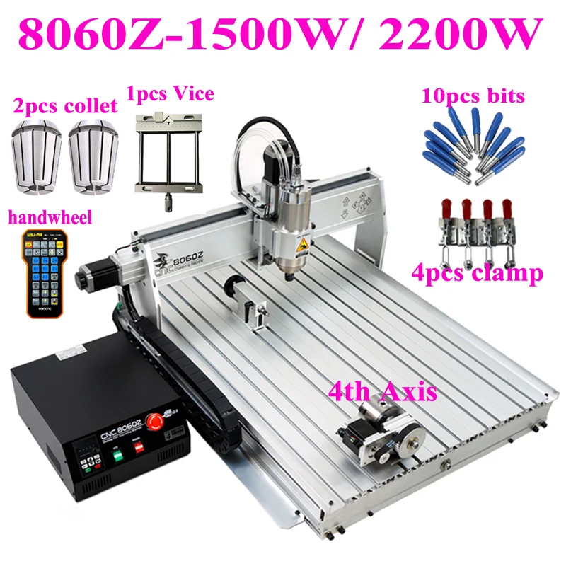 YOOCNC 8060 2200 Вт 1500 Вт фрезерный станок с ЧПУ, металлический фрезерный станок с ЧПУ с USB-портом ER11 ER16
YOOCNC 8060 2200 Вт 1500 Вт фрезерный станок с ЧПУ, металлический фрезерный станок с ЧПУ с USB-портом ER11 ER16