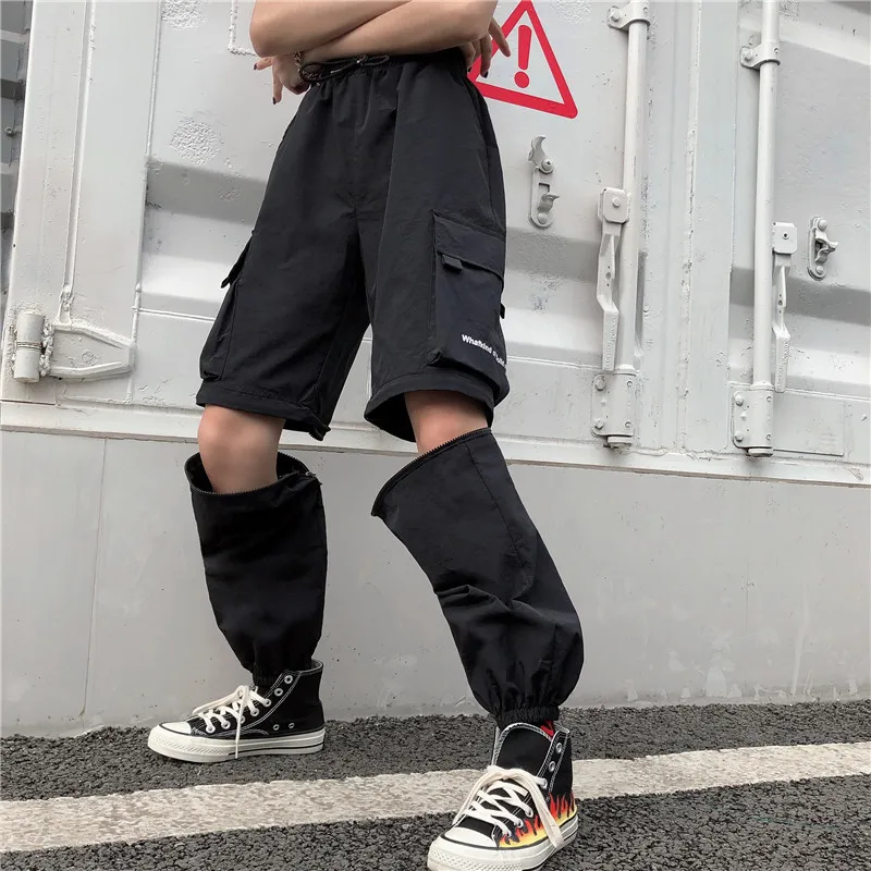 New Arrive Black Solid Cargo Pants Woman Boyfriend Style Patchwork Loose Trousers Woman Elastic Waist Removable Streetwear Pant
New Arrive Black Solid Cargo Pants Woman Boyfriend Style Patchwork Loose Trousers Woman Elastic Waist Removable Streetwear Pant