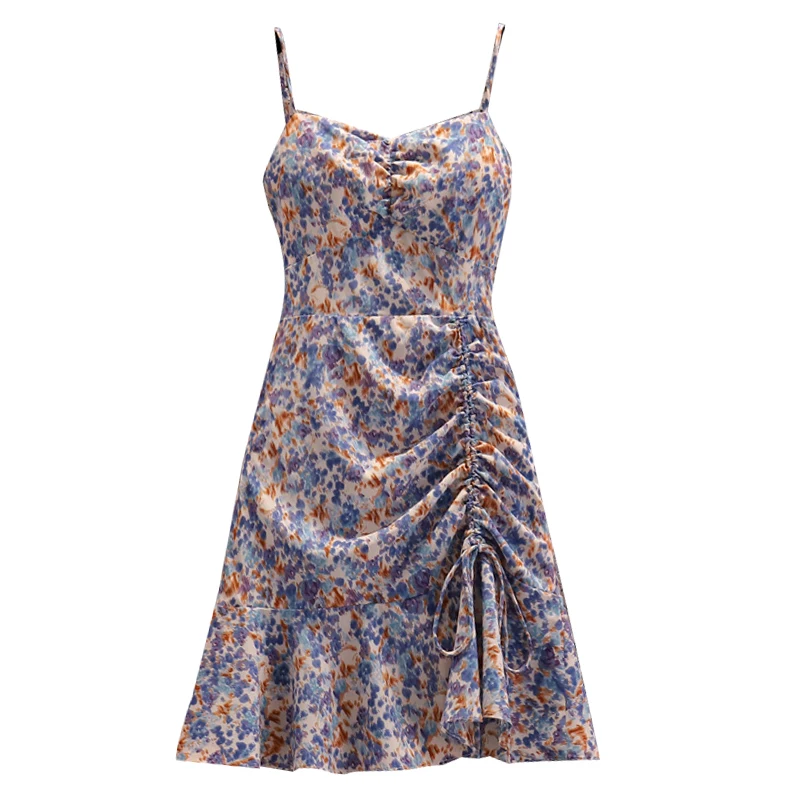 Summer Mini Dress For Women 2021 New French Style V-Neck Floral Print Spaghetti Strap Ruffles Drawstring Mermaid Female Dresse
Summer Mini Dress For Women 2021 New French Style V-Neck Floral Print Spaghetti Strap Ruffles Drawstring Mermaid Female Dresse