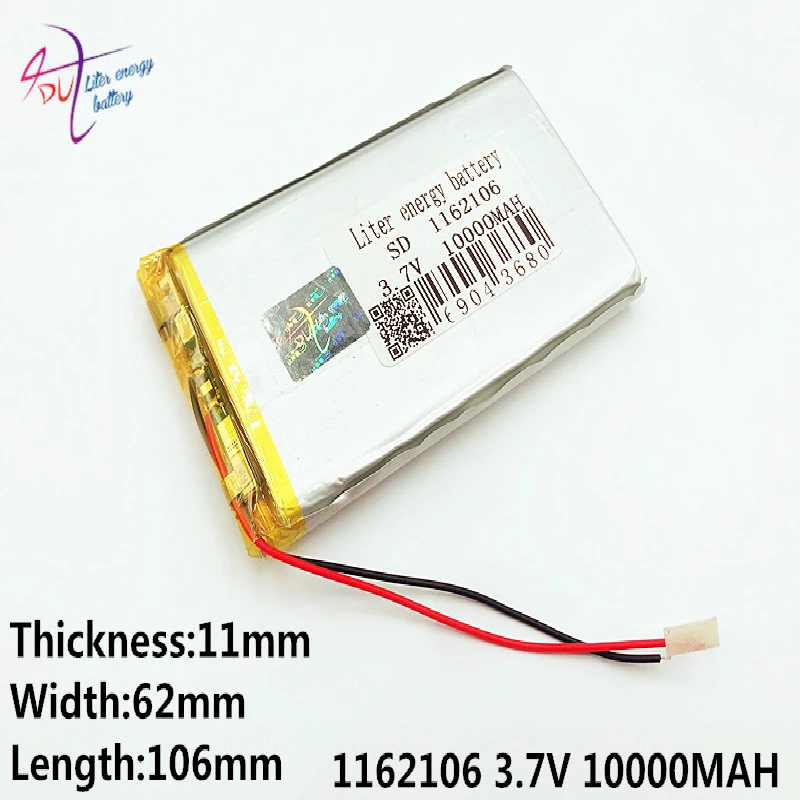 3.7V,10000mAH 1162106 (polymer lithium ion / Li-ion battery ) Liter energy for Smart watch,GPS,mp3,mp4,cell phone,speaker
3.7V,10000mAH 1162106 (polymer lithium ion / Li-ion battery ) Liter energy for Smart watch,GPS,mp3,mp4,cell phone,speaker