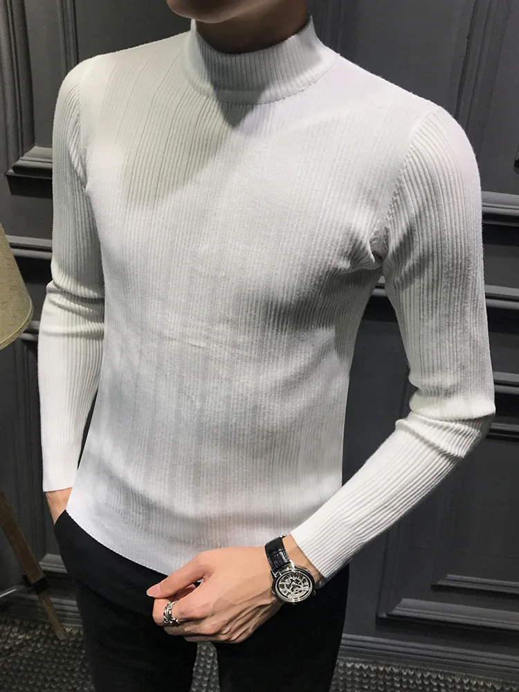 Autumn and winter black sweater men's Plush sweater middle neck sweater slim men's half high collar bottoming trendy men's wear
Autumn and winter black sweater men's Plush sweater middle neck sweater slim men's half high collar bottoming trendy men's wear
