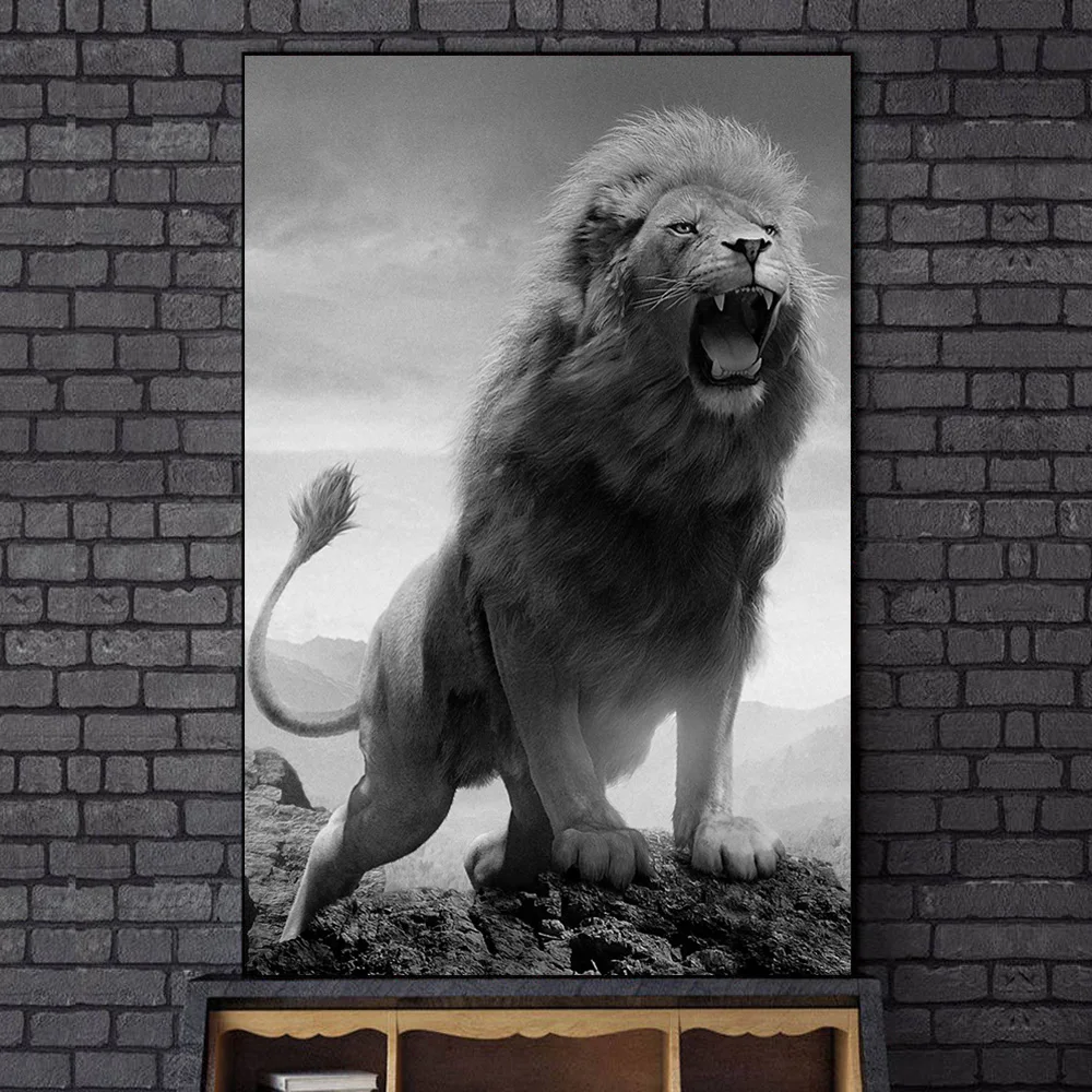 African Roaring Wild Lion Canvas Paintings On the Wall Art Posters And Prints Black And White Animals Art Pictures Home Decor 
African Roaring Wild Lion Canvas Paintings On the Wall Art Posters And Prints Black And White Animals Art Pictures Home Decor