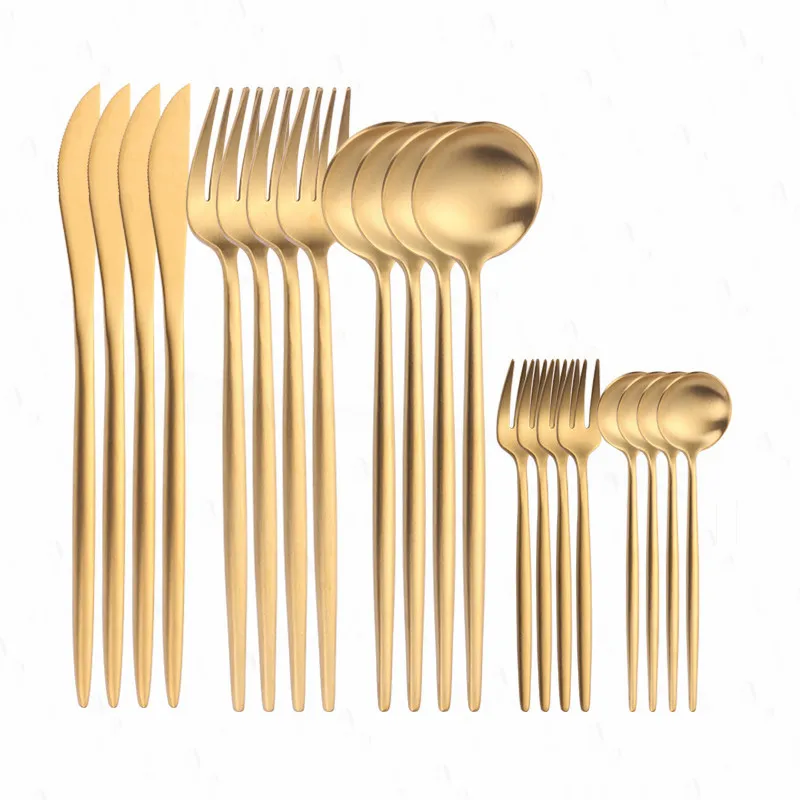 Stainless Steel Gold Tableware Set Matte Cutlery Set with White Handle Dinnerware Set Golden Spoon Fork Knife Luxury Cutlery Set
Stainless Steel Gold Tableware Set Matte Cutlery Set with White Handle Dinnerware Set Golden Spoon Fork Knife Luxury Cutlery Set