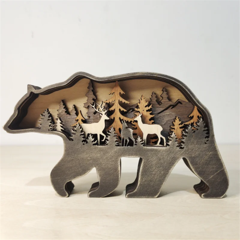 Home Christmas Decoration Wood Crafts Forest Animals Elk Brown Bear Ornaments Christmas Gift Kids Navidad Merry Christmas Natal
Home Christmas Decoration Wood Crafts Forest Animals Elk Brown Bear Ornaments Christmas Gift Kids Navidad Merry Christmas Natal