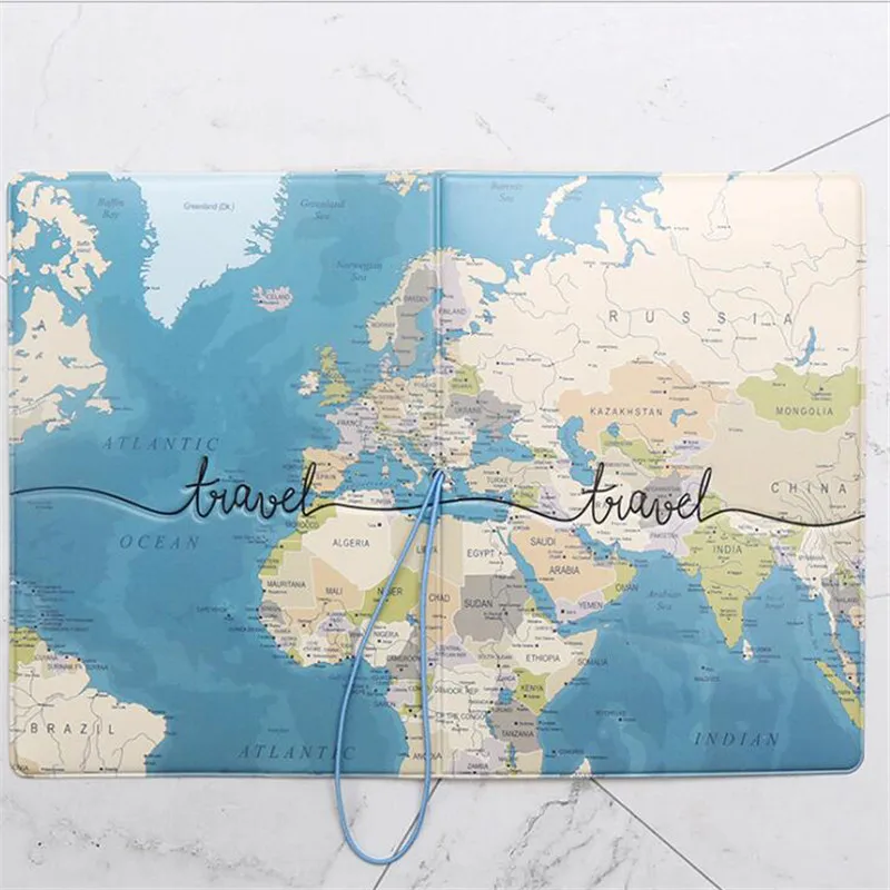 Обложка для паспорта с картой мира мужчин и женщин креативный бумажник из