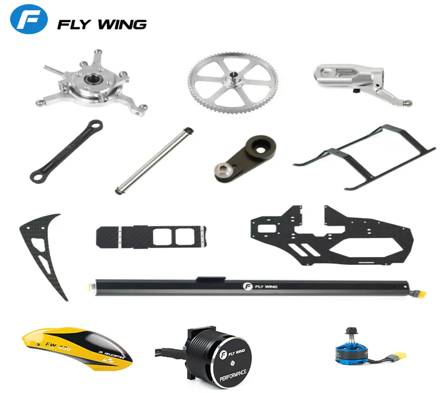 

FLY WING FW450L RC Helicopter spare parts Hood motor ESC propeller gear Landing gear Horizontal axis Paddle clip Swash plate etc