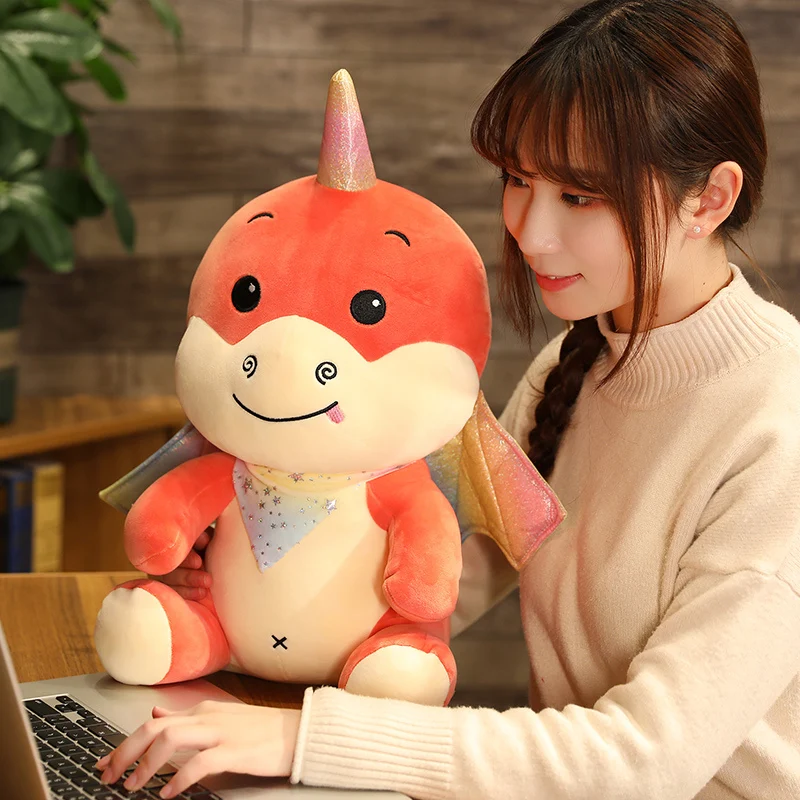 Hot Huggable Cartoon Anime Unicorn Flying Dragon Stuffed Animal Plush Toy Tall Dinosaur Doll Child Birthday Gift | Игрушки и хобби