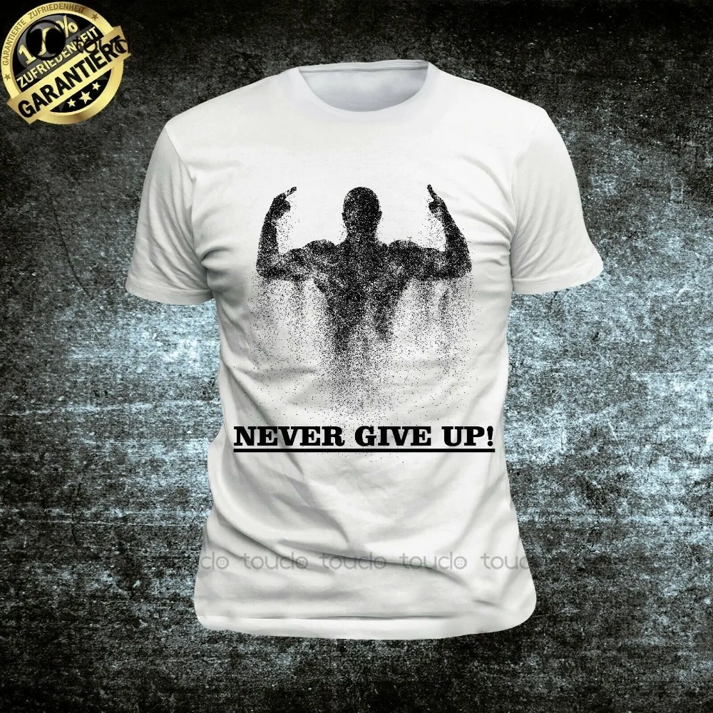 

Gym Mens T-Shirt Muscle Shirt Bodybuilding Sprort Fun Never Give Up men Summer Fashion Top Selling Designer T Shirts