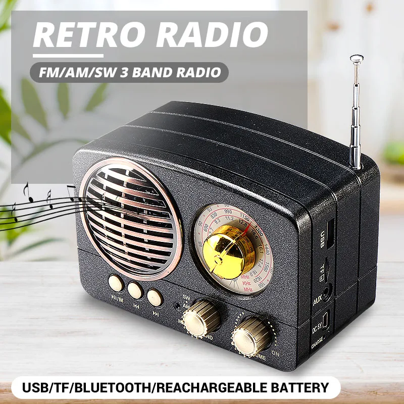 LEORY классический ретро FM AM SW радио мини деревянный bluetooth беспроводной стерео