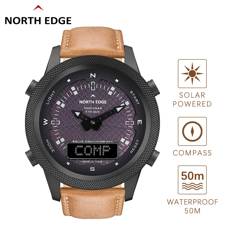 NORTH EDGE Lightwave Rechargeable Smart Watch Outdoor Sports Clock Solar Waterproof Luminous Men's and Women's Quartz Watch Gift
NORTH EDGE Lightwave Rechargeable Smart Watch Outdoor Sports Clock Solar Waterproof Luminous Men's and Women's Quartz Watch Gift