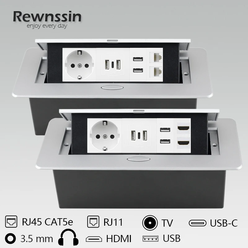 Настольная скрытая розетка Rewnssin, с зарядным устройством USB Type-C, с бесплатным комбинированным разъемом HDMI USB RJ45, выдвижная розетка европейско...
Настольная скрытая розетка Rewnssin, с зарядным устройством USB Type-C, с бесплатным комбинированным разъемом HDMI USB RJ45, выдвижная розетка европейско...