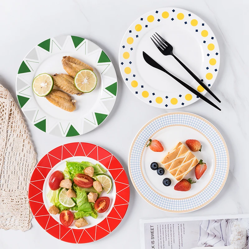

Креативные обеденные тарелки, модная Западная обеденная тарелка, фарфоровые обеденные наборы, фруктовая миска, столовые приборы, столовая ...
