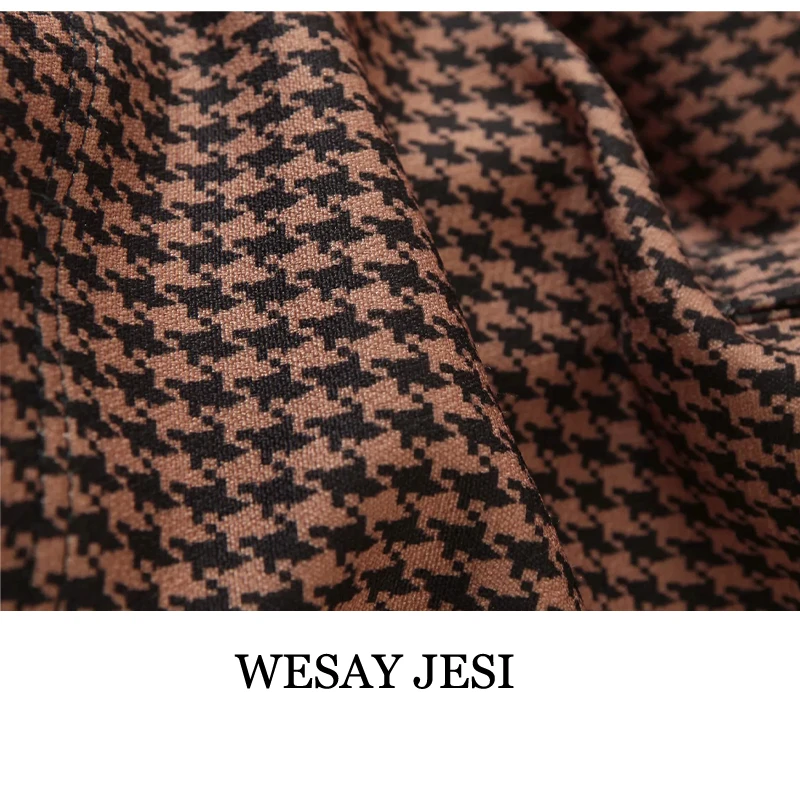 WESAY JESI Women's Shirt 2021 Fashion Houndstooth Cropped Blouses Vintage Long Sleeve Side Zipper Female Shirts Blusas Chic Tops
WESAY JESI Women's Shirt 2021 Fashion Houndstooth Cropped Blouses Vintage Long Sleeve Side Zipper Female Shirts Blusas Chic Tops