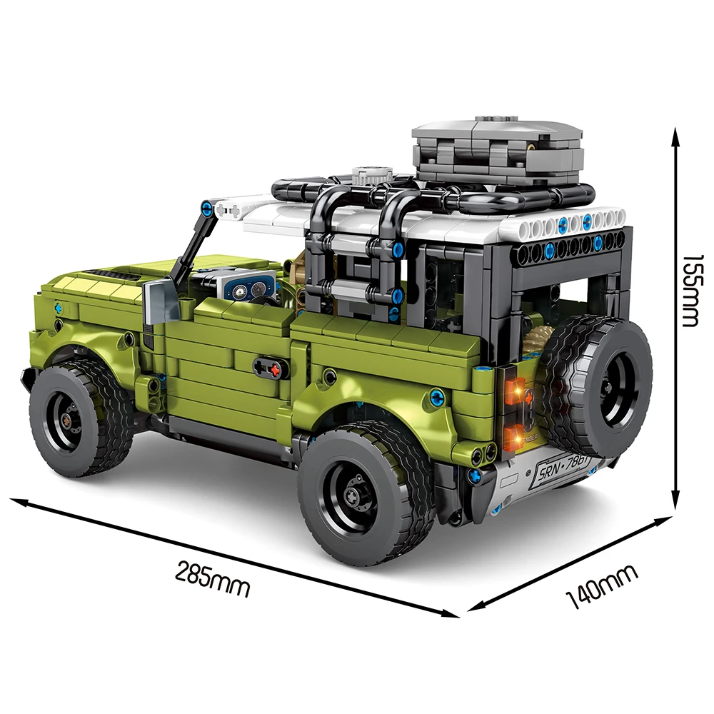 City High-Tech Off-Road Vehicle Defender Model Assemblage Building Blocks Creator MOC SUV Brick Toys For Children Birthday Gifts
City High-Tech Off-Road Vehicle Defender Model Assemblage Building Blocks Creator MOC SUV Brick Toys For Children Birthday Gifts