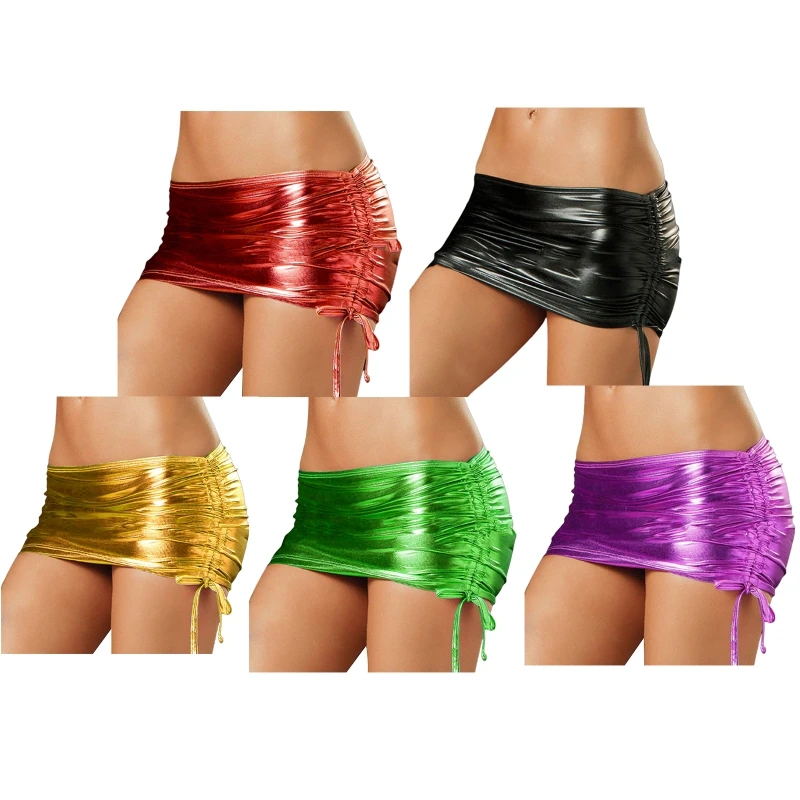 Новинка 2021, Женская облегающая мини-юбка из искусственной кожи с металлическим блеском и рюшами, блестящее нижнее белье с мокрым внешним ви... 
Новинка 2021, Женская облегающая мини-юбка из искусственной кожи с металлическим блеском и рюшами, блестящее нижнее белье с мокрым внешним ви...