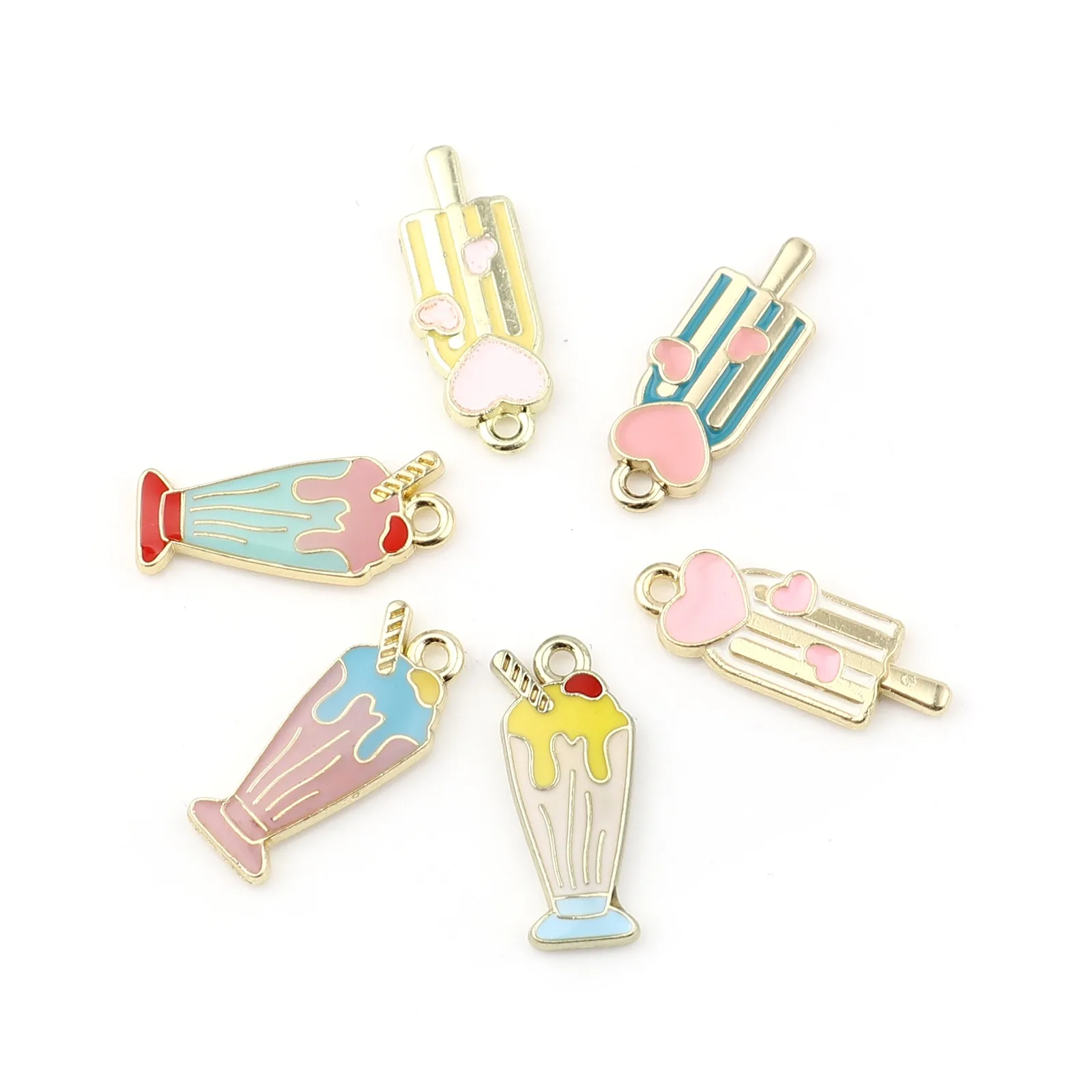 5PCS Cute Ice Cream Drink Enamel Charms for Jewelry Making Bracelets Necklace Earrings Making DIY Jewelrry Accessories Gifts
5PCS Cute Ice Cream Drink Enamel Charms for Jewelry Making Bracelets Necklace Earrings Making DIY Jewelrry Accessories Gifts
