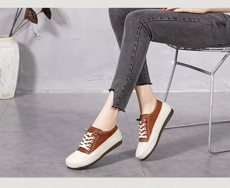 High Quality Women Shoes Genuine Leather Mixed Colors 2020 Spring Autumn Fashion Soft Handmade Casual Ladies Lace Up Shoes 
High Quality Women Shoes Genuine Leather Mixed Colors 2020 Spring Autumn Fashion Soft Handmade Casual Ladies Lace Up Shoes