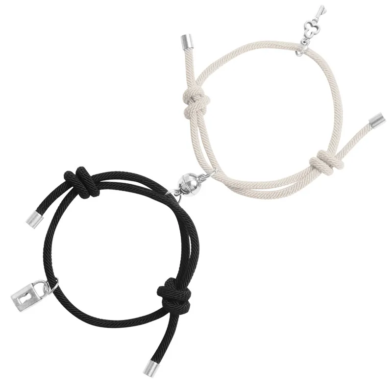 2Pcs Key Lock Couple Bracelet Magnetic Attraction Creative Rope Bracelet Friendship Bracelet Men And Wome nCharm Jewelry Gift
2Pcs Key Lock Couple Bracelet Magnetic Attraction Creative Rope Bracelet Friendship Bracelet Men And Wome nCharm Jewelry Gift