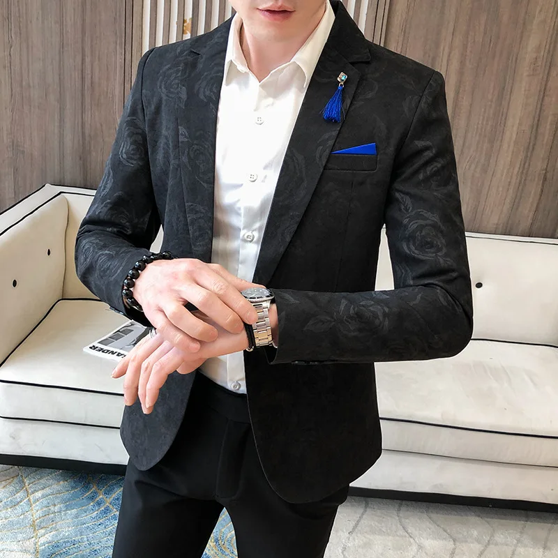 HOO 2020 Men's Autumn Fashion Casual Rose Jacquard Suit Youth Handsome Slim blazer
HOO 2020 Men's Autumn Fashion Casual Rose Jacquard Suit Youth Handsome Slim blazer