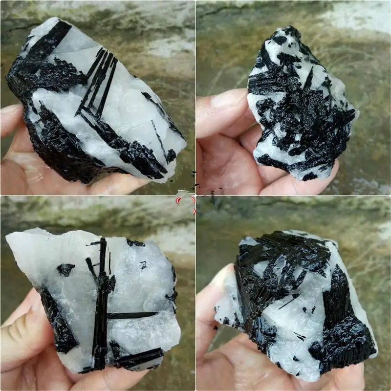 Natural black tourmaline crystal and tourmaline crystal intergrowth stoneteaching a rock specimen
Natural black tourmaline crystal and tourmaline crystal intergrowth stoneteaching a rock specimen