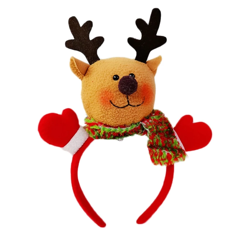 

Adult Kids Christmas Headband Cute Reindeer Antler Santa Snowman Hair Hoop Holiday Party Supplies Decoration Headpiece
