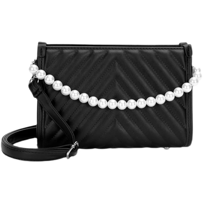 Fashion Black Lady Sling Bag Panelled Color PU Leather Crossbody Bag Women White Pearl Wide Strap Shoulder Messenger Bag Ladies
Fashion Black Lady Sling Bag Panelled Color PU Leather Crossbody Bag Women White Pearl Wide Strap Shoulder Messenger Bag Ladies