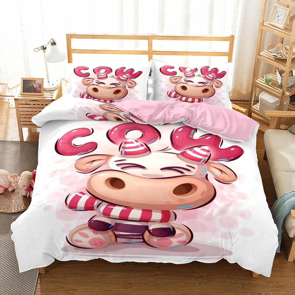 3D Printing Kawaii Cows Bedding Set Pink Cartoon Duvet Cover for Kids Bed Set Children Bedclothes Single King Size Bed Linens
3D Printing Kawaii Cows Bedding Set Pink Cartoon Duvet Cover for Kids Bed Set Children Bedclothes Single King Size Bed Linens