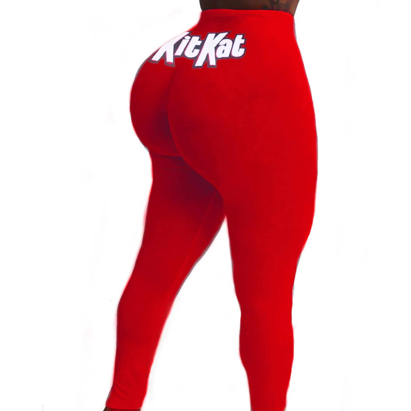 Женские пикантные леггинсы с завышенной талией бриджи брюки принтом KitKat