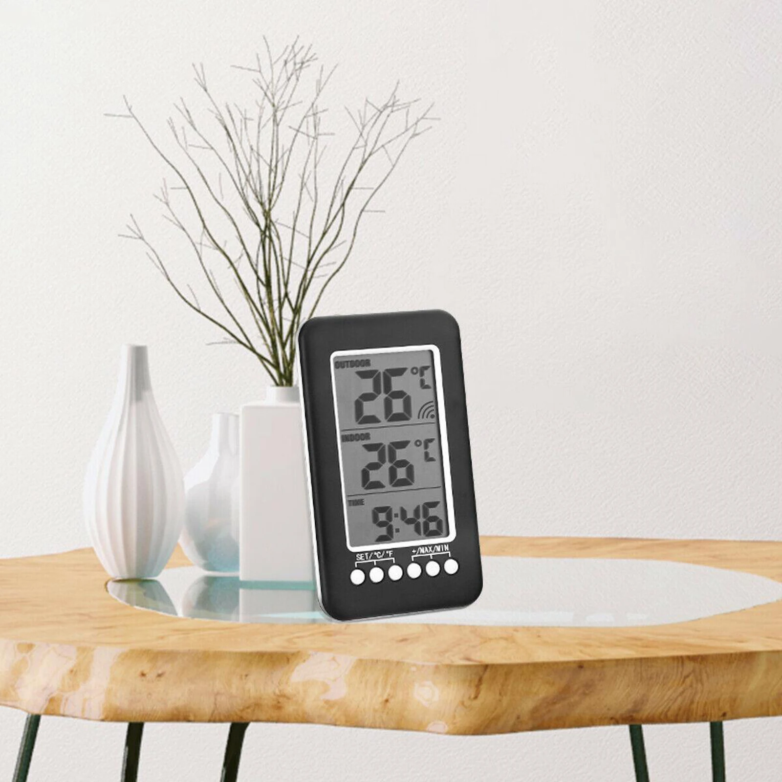 Wireless Smart Indoor Thermometer Digital Weather Station Alarm Clock 12H/24H Display
Wireless Smart Indoor Thermometer Digital Weather Station Alarm Clock 12H/24H Display