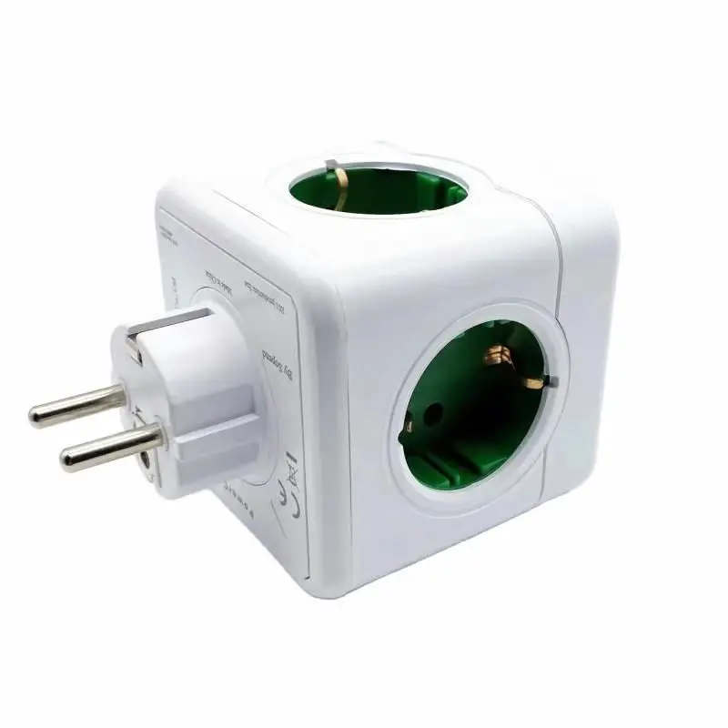 Cube socket, 5-in-1 socket adapter charger, for home appliance, smartphone, laptop etc, flame-retardant material, without cables 
Cube socket, 5-in-1 socket adapter charger, for home appliance, smartphone, laptop etc, flame-retardant material, without cables