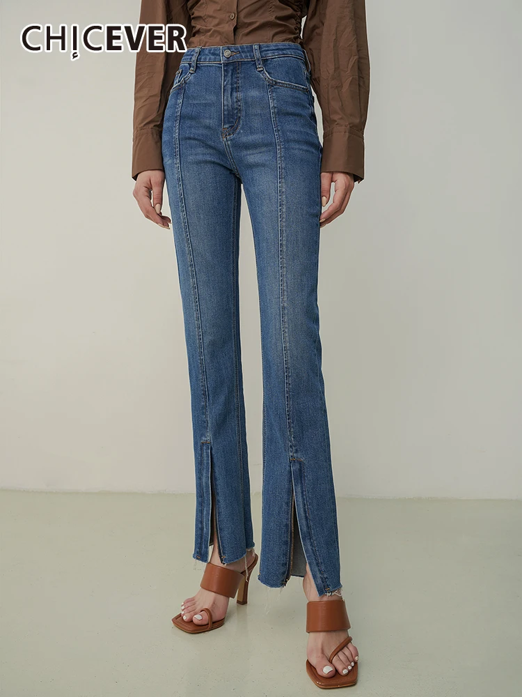 CHICEVER Minimalist Split Denim Pant For Women High Waist Full Length Straight Slim Casual Women's Trouser 2021 Autumn Clothing
CHICEVER Minimalist Split Denim Pant For Women High Waist Full Length Straight Slim Casual Women's Trouser 2021 Autumn Clothing