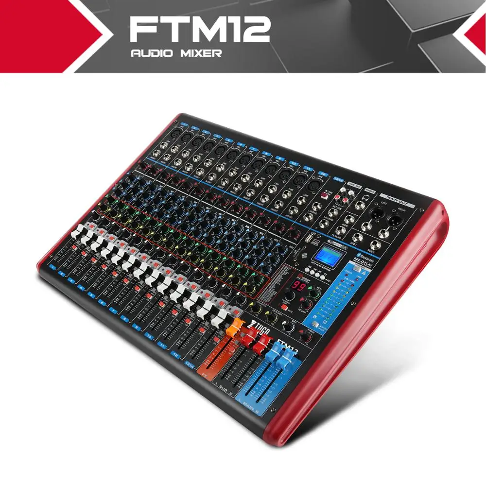 XTUGA FTM12 Channel Professional Audio Mixer Sound Built-in 99-bit DSP Digital effect with Recordable function MP3,Bluetooth,USB
XTUGA FTM12 Channel Professional Audio Mixer Sound Built-in 99-bit DSP Digital effect with Recordable function MP3,Bluetooth,USB