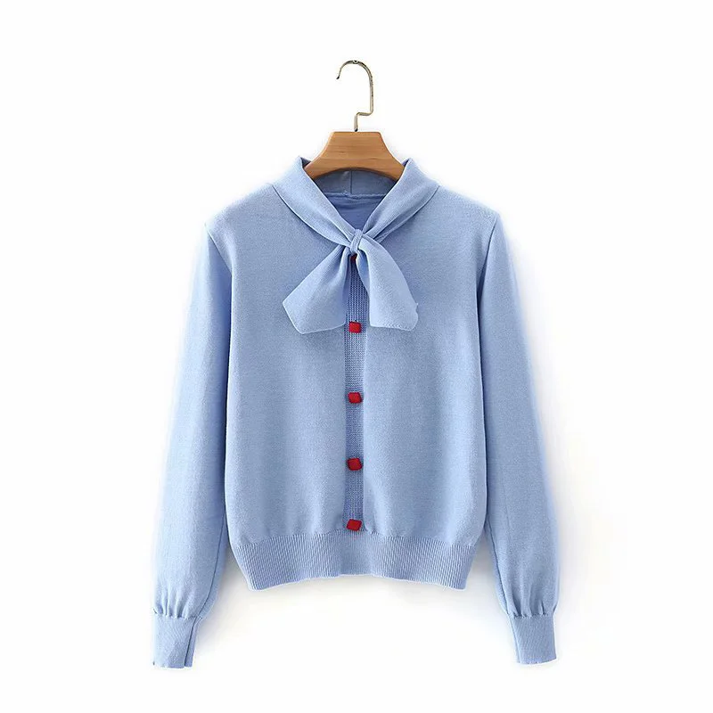 Женский пуловер PERHAPS U, с воротником-бантом и длинными рукавами, тонкий синий, желтый, белый, черный, розовый на пуговицах, M0336
Женский пуловер PERHAPS U, с воротником-бантом и длинными рукавами, тонкий синий, желтый, белый, черный, розовый на пуговицах, M0336