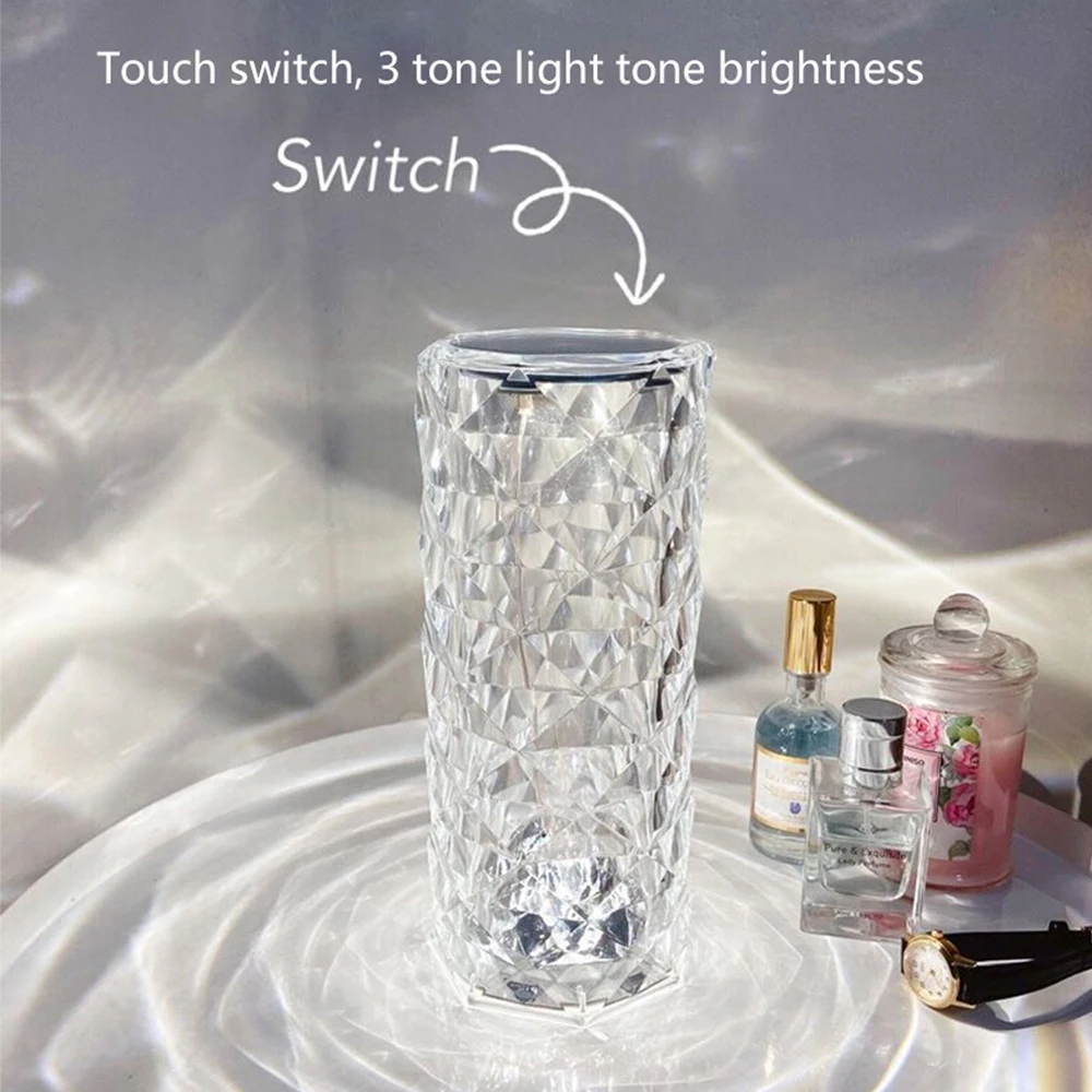 New Diamond Table Lamp 16 Color RGB With Remote Control Adjustable Brightness Rose Petal Lamp Crystal Projection Atmosphere Lamp
New Diamond Table Lamp 16 Color RGB With Remote Control Adjustable Brightness Rose Petal Lamp Crystal Projection Atmosphere Lamp