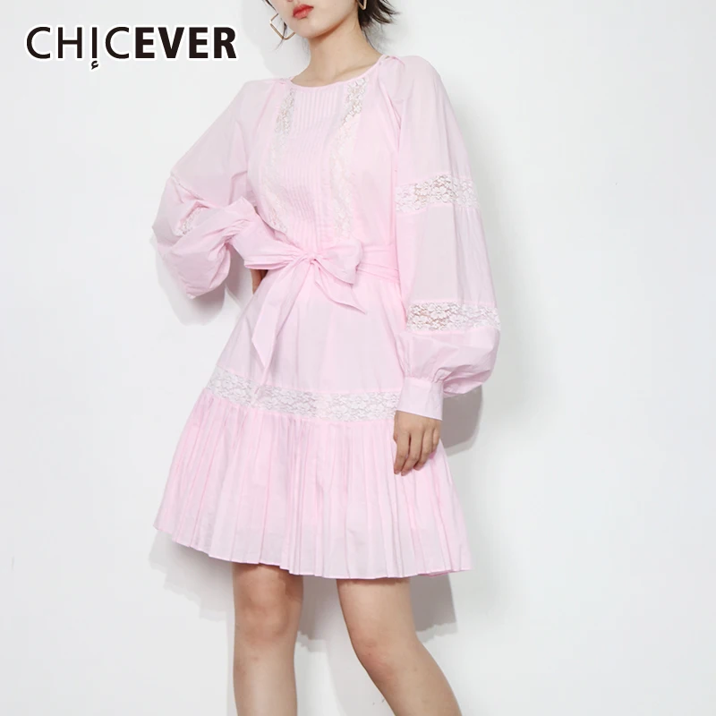 CHICEVER Blue Ruched Lace Up Summer Dress Female Round Collar Long Sleeve High Waist Patchwork Lace Mini Dresses For Women New
CHICEVER Blue Ruched Lace Up Summer Dress Female Round Collar Long Sleeve High Waist Patchwork Lace Mini Dresses For Women New