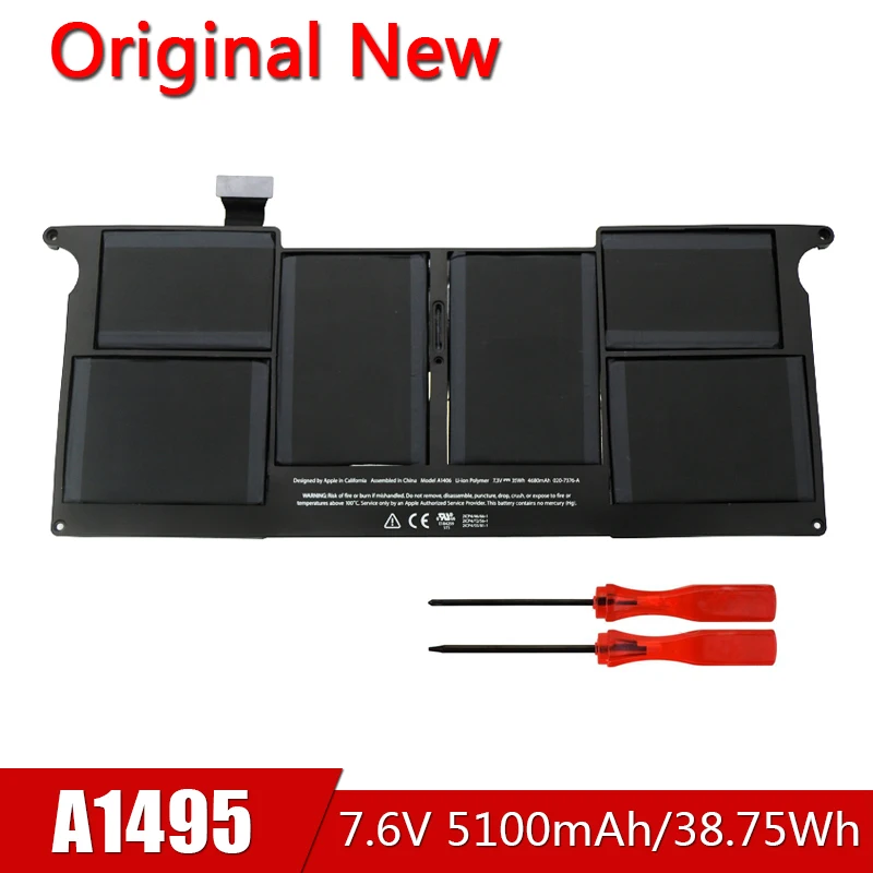 New Original Laptop Battery A1495 For APPLE Macbook Air 11" inch A1465 A1370 Mid 2011 2012 2013 Early 2014 7.6V 38.75Wh
New Original Laptop Battery A1495 For APPLE Macbook Air 11" inch A1465 A1370 Mid 2011 2012 2013 Early 2014 7.6V 38.75Wh