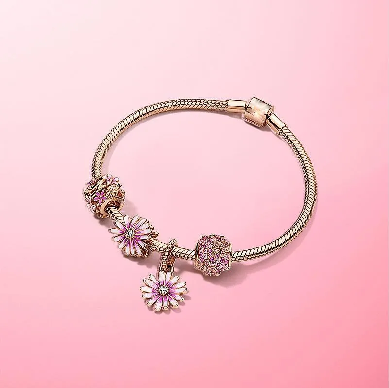 2020 New 925 Pure Silver Rose Gold Shining Daisy Bracelet Set Fashion Romantic Sweet Gift
2020 New 925 Pure Silver Rose Gold Shining Daisy Bracelet Set Fashion Romantic Sweet Gift