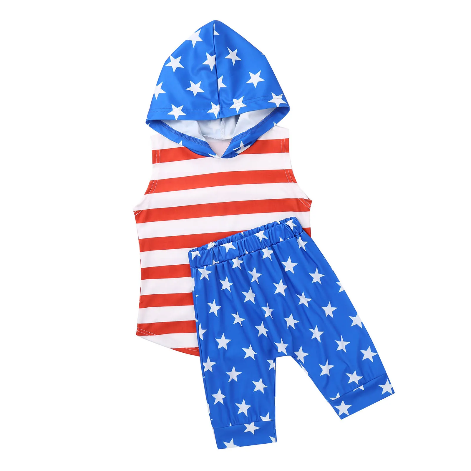 Kids Boys Summer Suit Stripes Stars Print Hooded Hoodie Sleeveless Tops and Shorts Set for Children Sport Exercise Casual Wear
Kids Boys Summer Suit Stripes Stars Print Hooded Hoodie Sleeveless Tops and Shorts Set for Children Sport Exercise Casual Wear