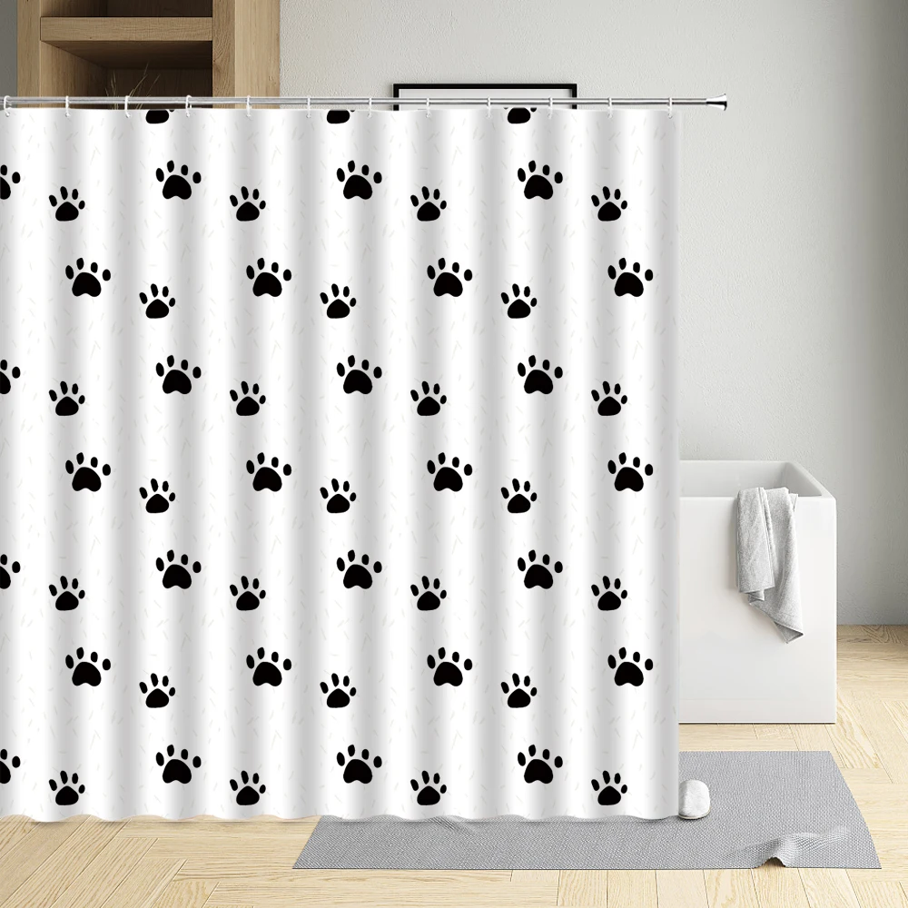 Cartoons Black Cat Paw 3DPrint Shower Curtain Smile Grain Cute Waterproof Cloth Bathroom Decor Bath Screen With Hooks
Cartoons Black Cat Paw 3DPrint Shower Curtain Smile Grain Cute Waterproof Cloth Bathroom Decor Bath Screen With Hooks