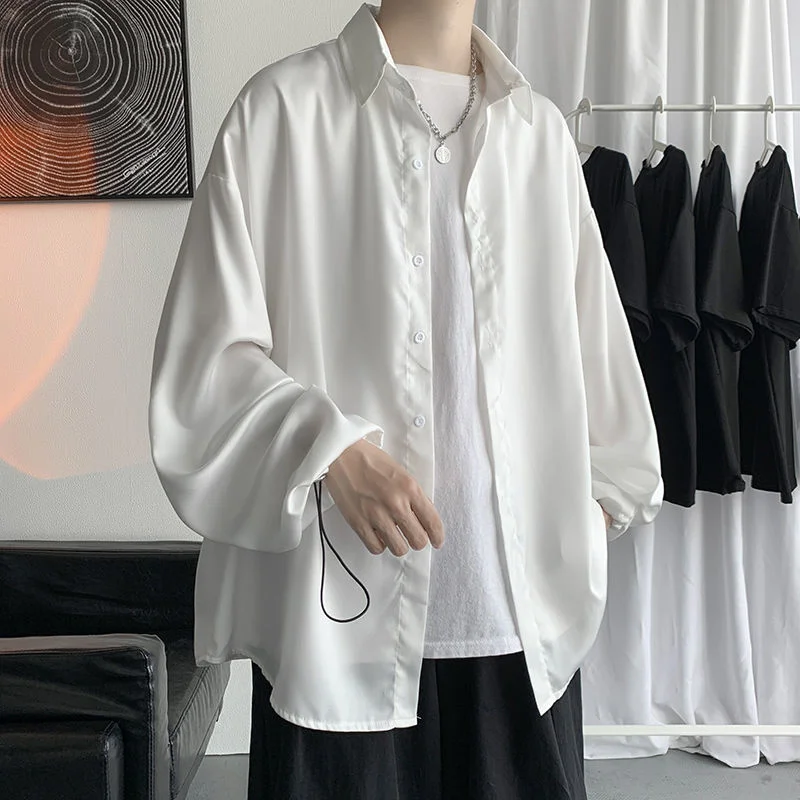 PR Men's Long Sleeve Shirts Man Fashion Casual Oversized Shirt Ice Silk Drape Sun Protection Male Suit Drawstring Shirt Clothing
PR Men's Long Sleeve Shirts Man Fashion Casual Oversized Shirt Ice Silk Drape Sun Protection Male Suit Drawstring Shirt Clothing