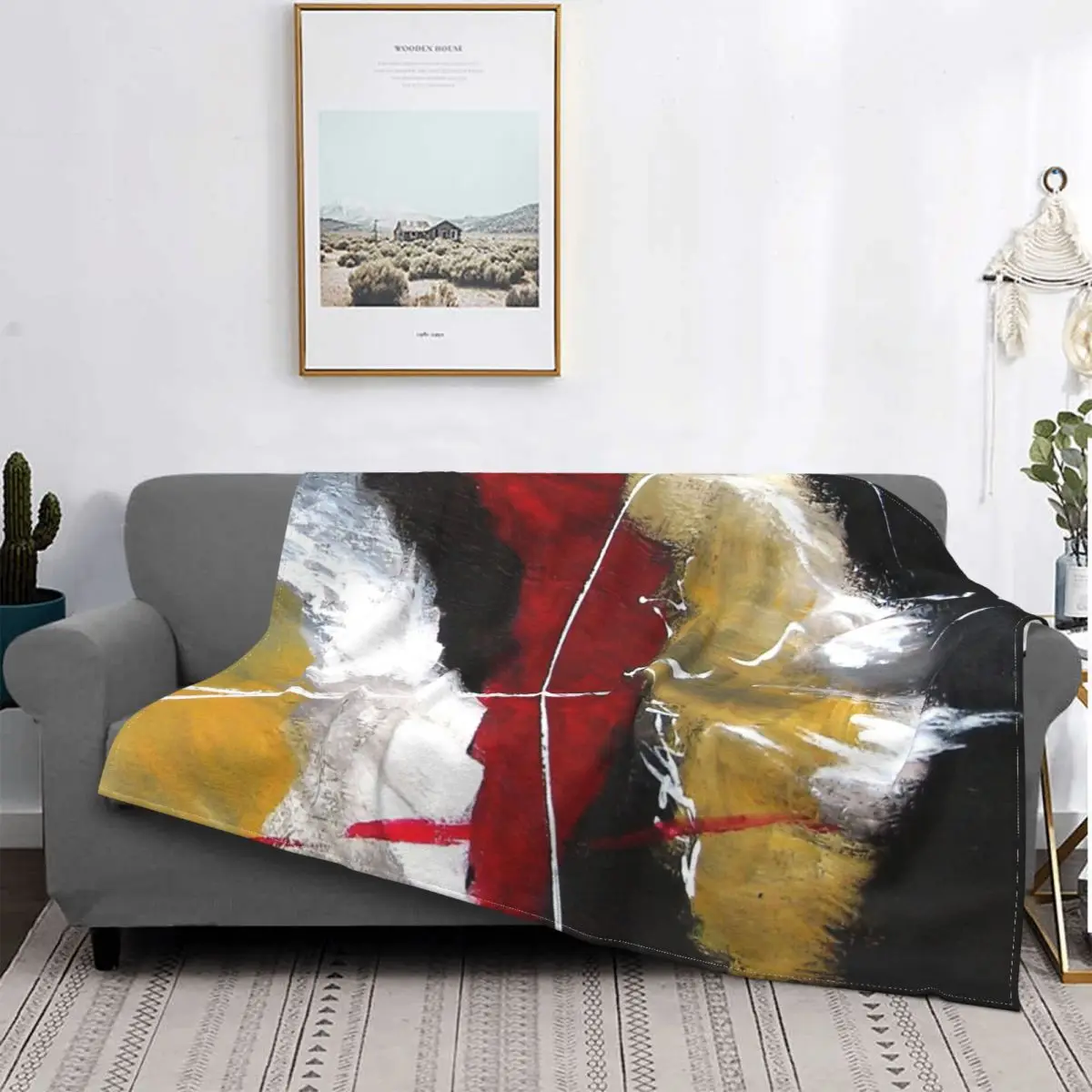 

Red Passion-Manta abstracta moderna para cama, colcha de lino a cuadros con capucha, toalla de playa de lujo, 150