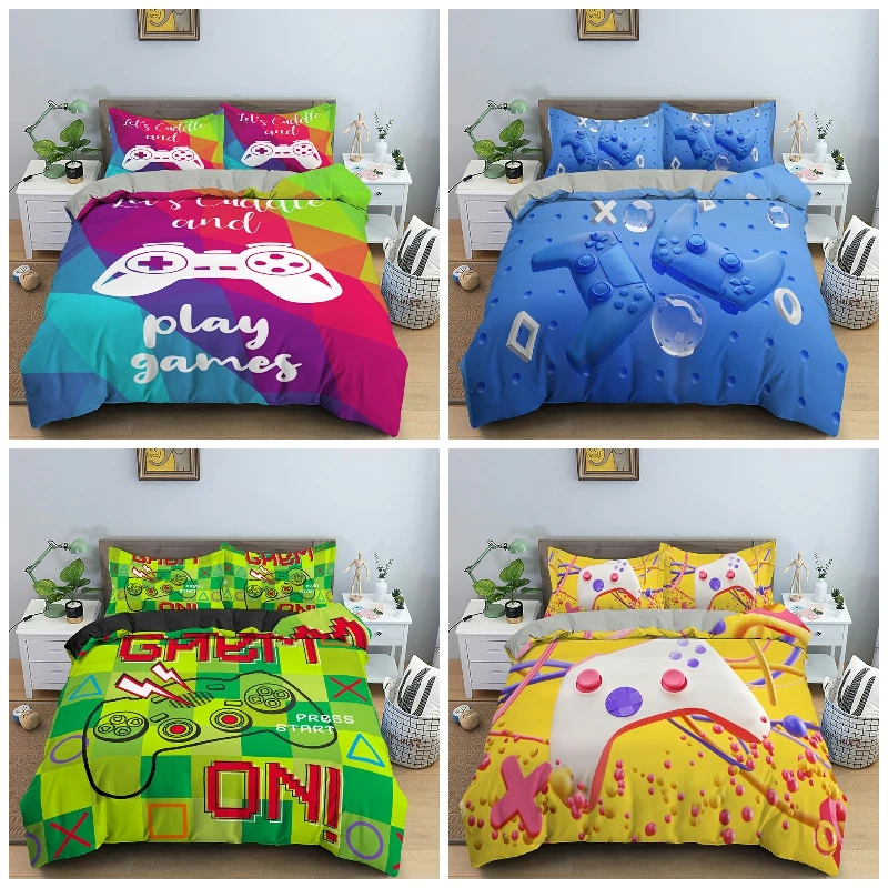 3D Gamer Bedding Set Game Handle Duvet Cover Queen King Size Comforter Cover Pillowcase for Kids Boys Bedroom
3D Gamer Bedding Set Game Handle Duvet Cover Queen King Size Comforter Cover Pillowcase for Kids Boys Bedroom