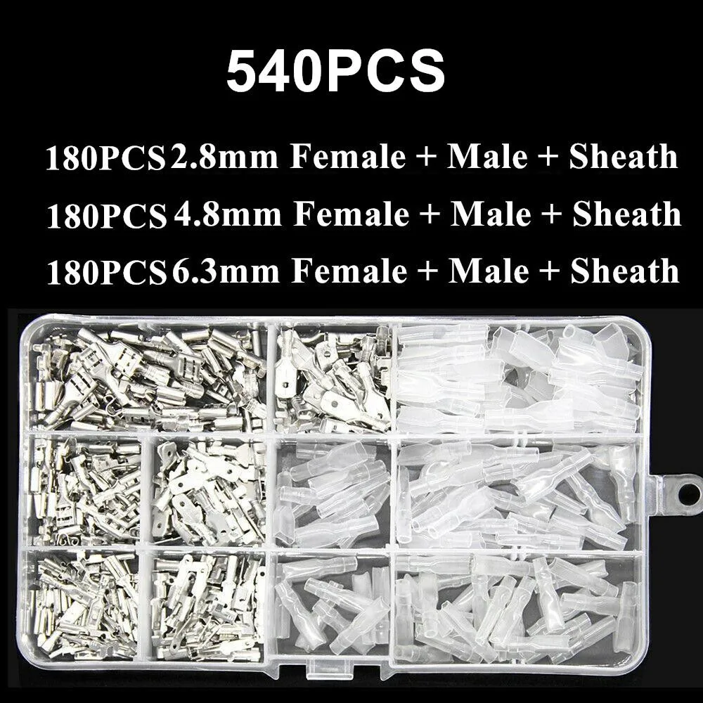 540pc Assorted Insulated Electrical Wire Terminal Crimp Connectors Spade Set Kit Tool Parts Wholesale
540pc Assorted Insulated Electrical Wire Terminal Crimp Connectors Spade Set Kit Tool Parts Wholesale