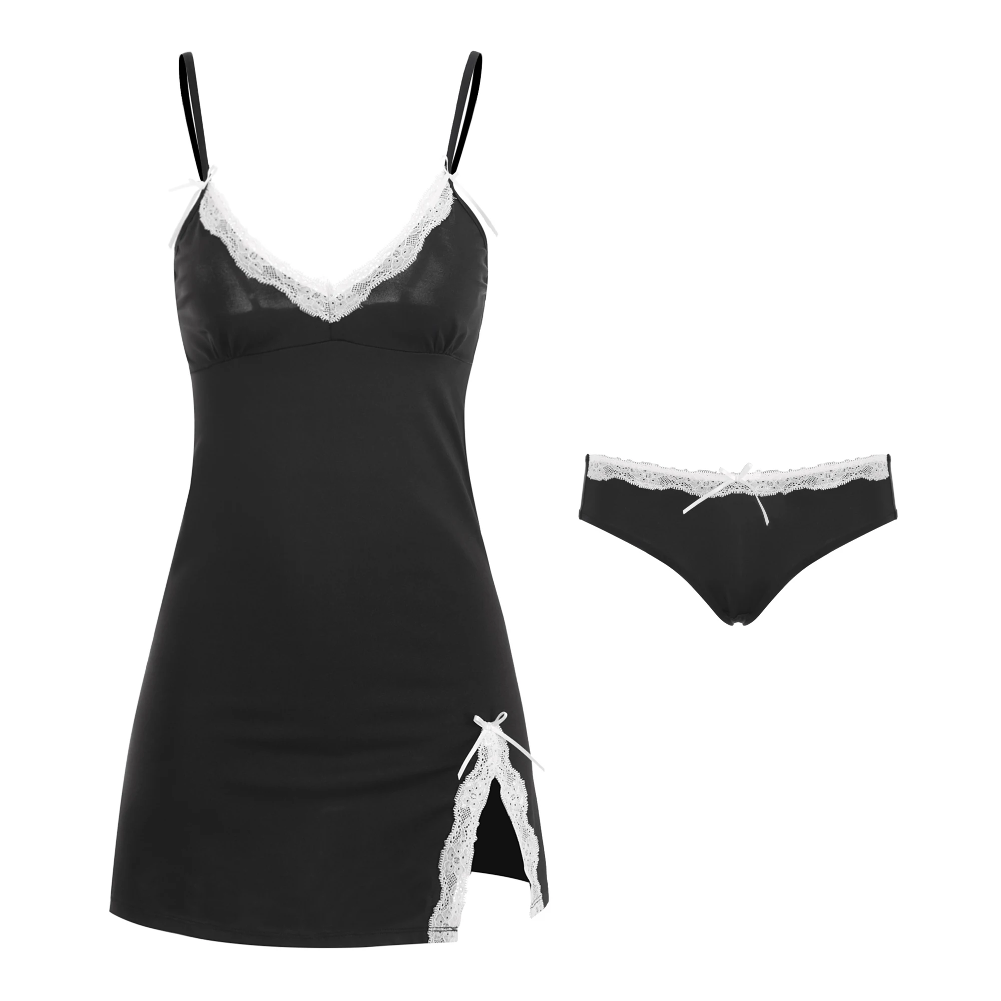 Fashion Women's Sweet Lace Patched Cotton Belt Cushion Split Suspender Nightdress Lingerie Dress
Fashion Women's Sweet Lace Patched Cotton Belt Cushion Split Suspender Nightdress Lingerie Dress